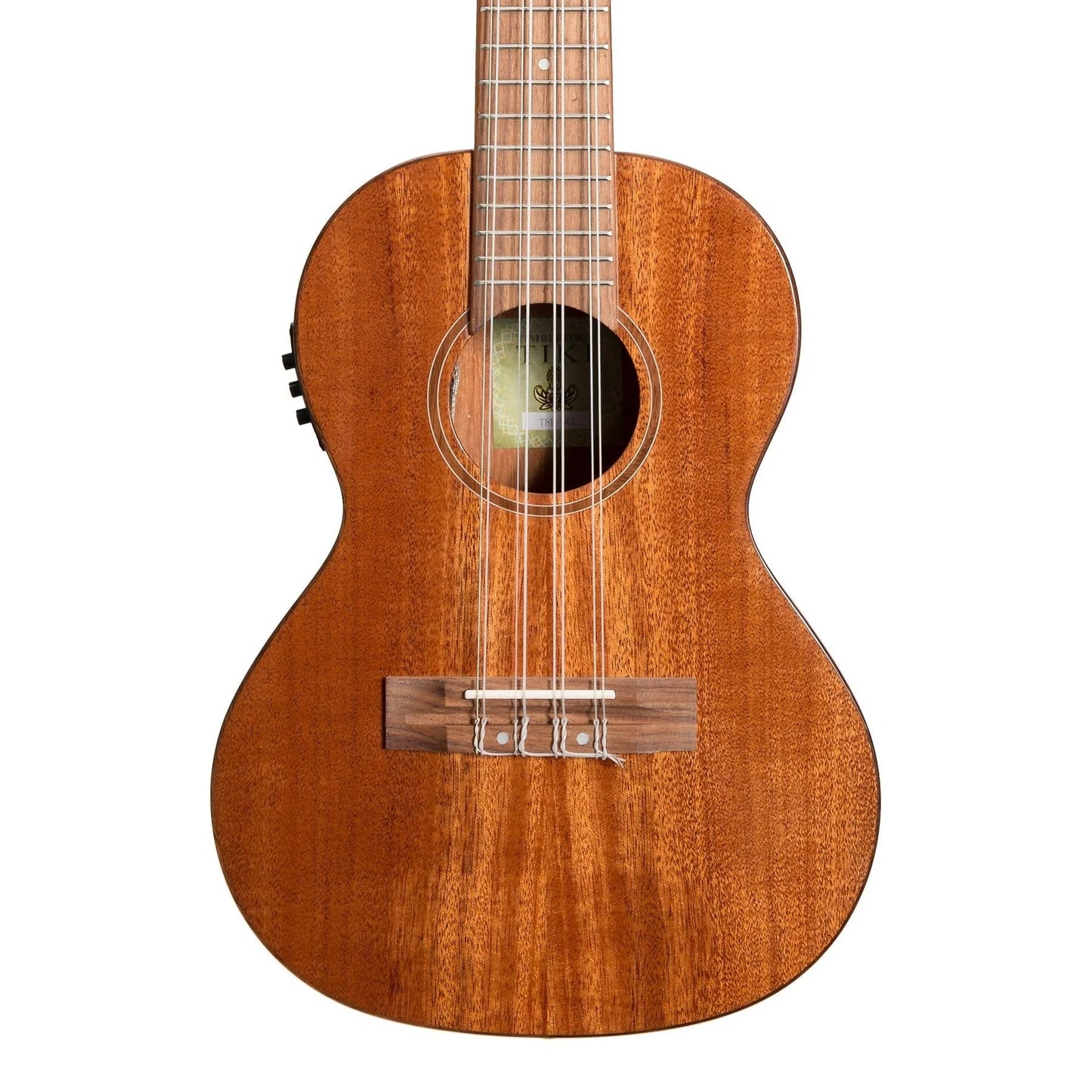 Tiki - 8-String Solid Top Mahogany Ukulele Pickup with Case Natural Gloss)
