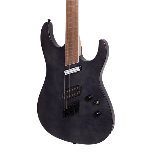 J&D Luthiers - FF60 Contemporary Multi-Scale Electric Guitar (Transparent Black)