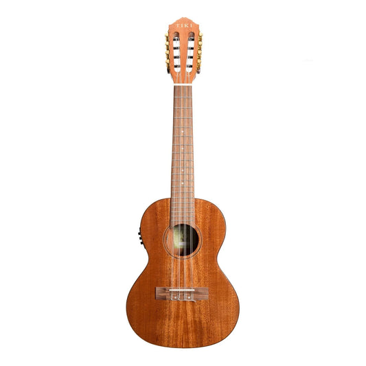 Tiki - 8-String Solid Top Mahogany Ukulele Pickup with Case Natural Gloss)