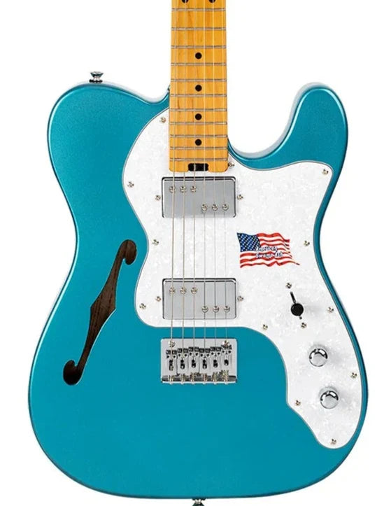 SX - American Swamp Ash Thinline (Lake Placid Blue)
